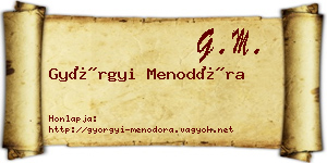 Györgyi Menodóra névjegykártya