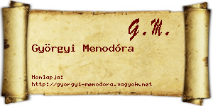 Györgyi Menodóra névjegykártya